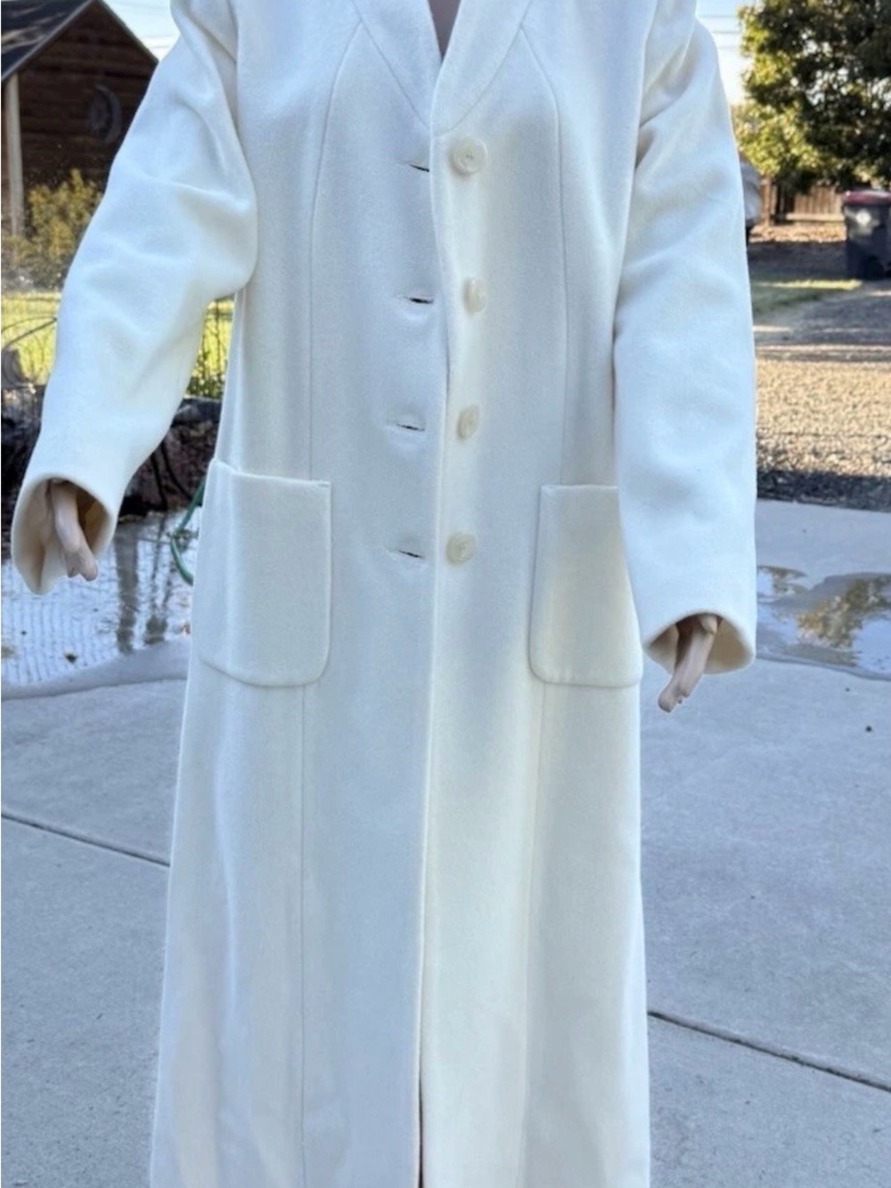 Vintage Blushe by Spiegel Cream 100% Wool 52 Full Length Maxi Duster Coat